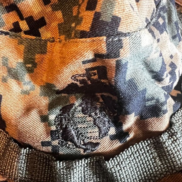 USMC Men Hat Medium Green Digital Camo Cover Field Marpat Woodland Boonie - Picture 3 of 4
